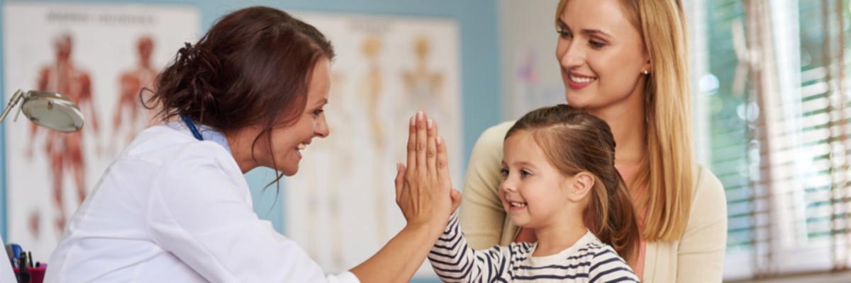 Mother and young child receiving flu vaccine from nurse or doctor, Flu Vaccine, Flu Shot